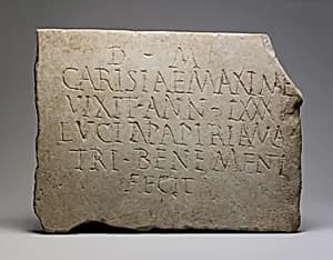 Marble funerary inscription by Unknown Artist