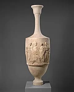 Marble funerary lekythos of Aristomache by Unknown Artist