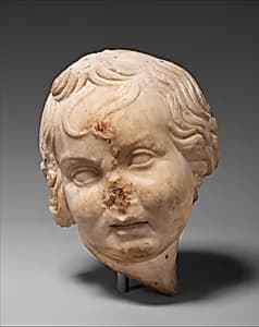 Marble head of a child by Unknown Artist