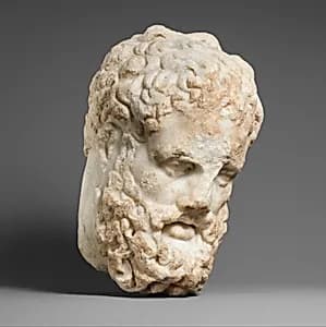 Marble head of Herakles by Lysippos
