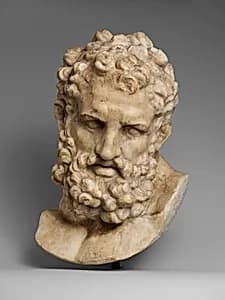 Marble head of Herakles by Unknown Artist