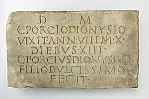 Marble plaque with funerary inscription by Unknown Artist