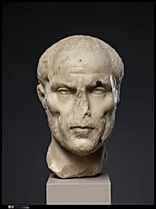 Marble portrait of a man by Unknown Artist