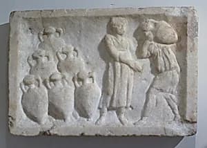 Marble relief showing transport amphorae by Unknown Artist