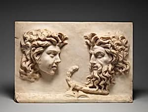 Marble two-sided relief by Unknown Artist