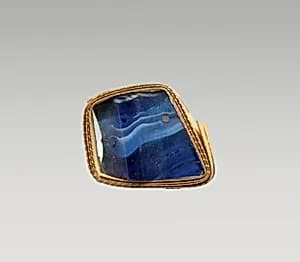 Mosaic glass ribbed bowl fragment by Unknown Artist