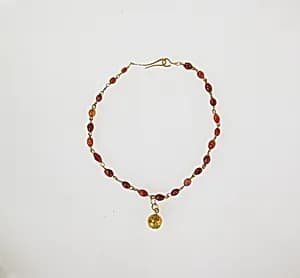 Necklace with carnelian beads by Unknown Artist
