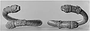 Pair of silver bracelets by Unknown Artist