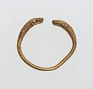 Ring, spiral with snake heads by Unknown Artist