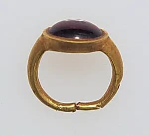 Ring with garnet by Unknown Artist