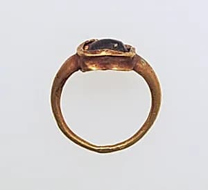 Ring with glass bezel by Unknown Artist