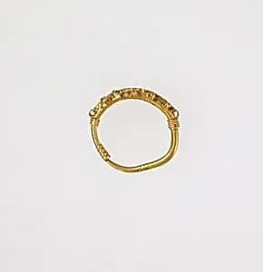 Ring with red glass by Unknown Artist