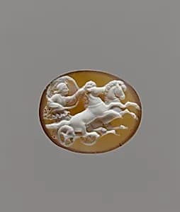Sardonyx cameo of Aurora in a chariot by Unknown Artist
