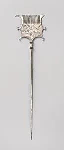 Silver comb and pin by Unknown Artist
