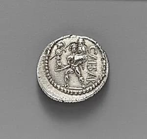 Silver denarius of Julius Caesar by Unknown Artist