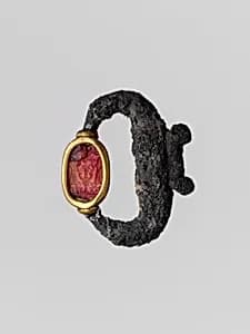Silver pendant with carnelian scarab by Unknown Artist