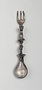 Silver spoon and fork by Unknown Artist