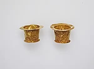 Stands, spool-shaped, pair by Unknown Artist
