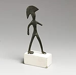 Statuette of striding warrior (Ares?) by Unknown Artist