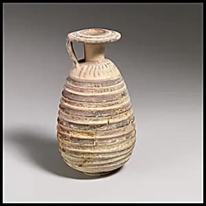 Terracotta alabastron (perfume vase) by Unknown Artist