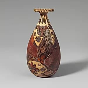 Terracotta alabastron (perfume vase) by Unknown Artist