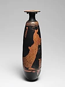Terracotta alabastron (perfume vase) by Unknown Artist
