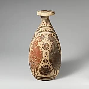 Terracotta alabastron (perfume vase) by Unknown Artist