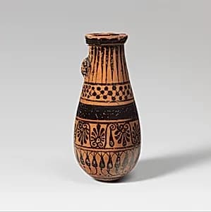 Terracotta alabastron (perfume vase) by Unknown Artist