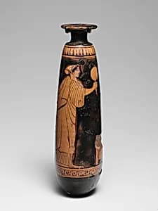 Terracotta alabastron (perfume vase) by Beth Pelet Painter