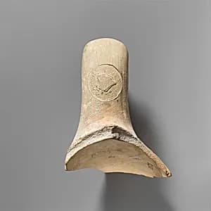 Terracotta amphora handle with stamp by Unknown Artist