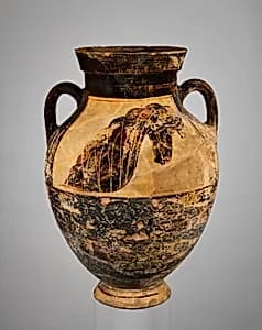 Terracotta amphora (jar) by The Horse-Head Amphorae