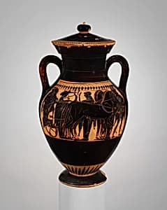Terracotta amphora (jar) with lid by Unknown Artist