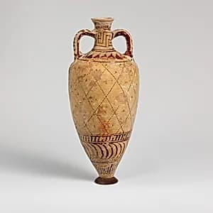 Terracotta amphoriskos (oil flask) by Unknown Artist