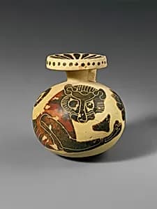 Terracotta aryballos (oil flask) by Unknown Artist