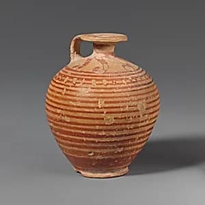 Terracotta aryballos (oil flask) by Unknown Artist