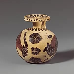 Terracotta aryballos (oil flask) by Unknown Artist