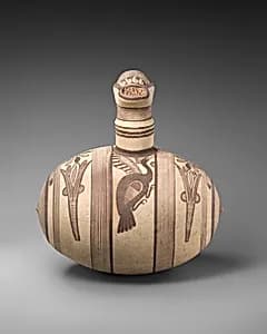 Terracotta barrel jug with strainer by Unknown Artist