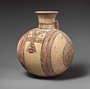 Terracotta barrel-shaped jug by Unknown Artist