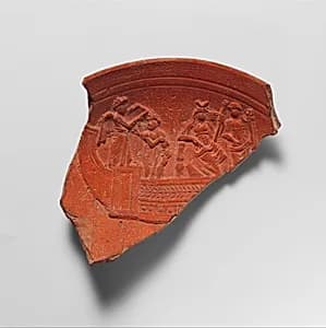 Terracotta bowl fragment by Unknown Artist