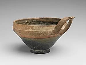 Terracotta bowl with wishbone handle by Unknown Artist