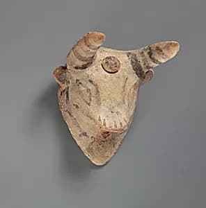 Terracotta bull's mask by Unknown Artist
