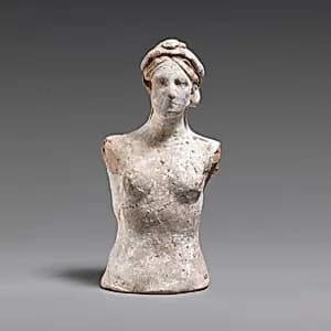 Terracotta bust of a woman by Unknown Artist