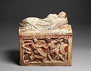 Terracotta cinerary urn by Unknown Artist