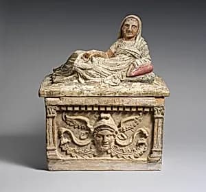 Terracotta cinerary urn by Unknown Artist