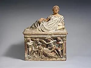 Terracotta cinerary urn by Unknown Artist