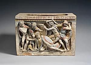 Terracotta cinerary urn by Unknown Artist