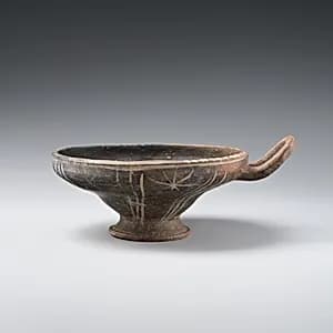 Terracotta conical footed bowl by Unknown Artist