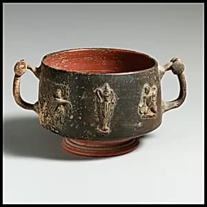 Terracotta cup with appliqués by Unknown Artist