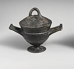 Terracotta cup with lid by Unknown Artist