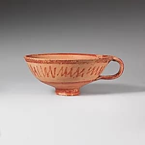 Terracotta cup with one handle by Unknown Artist